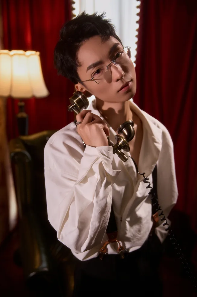 Warm vintage white shirt portrait of Z·GY