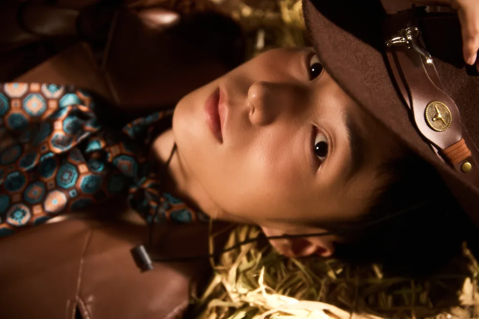 Horizontal western leather portrait of Z·GY